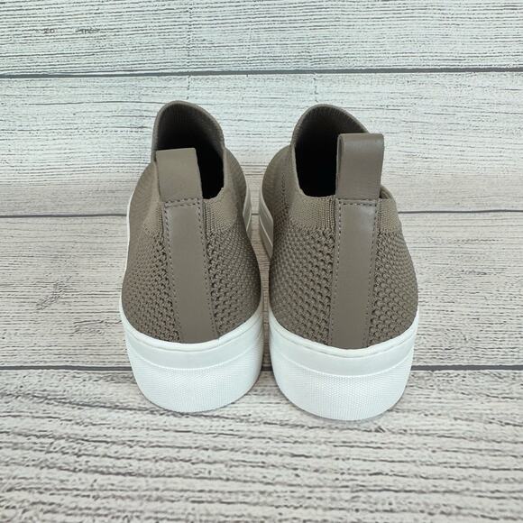 Deltan Women's Taupe Knit Carter Platform Stretch Slip On Sneakers Size 7.5 - Picture 4 of 12